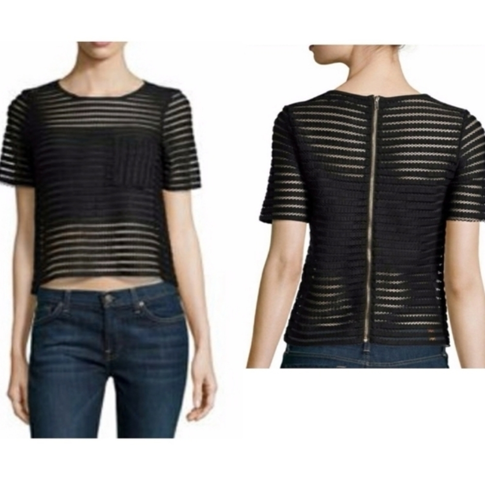 Romeo & Juliet Couture Women’s Mesh Striped Top